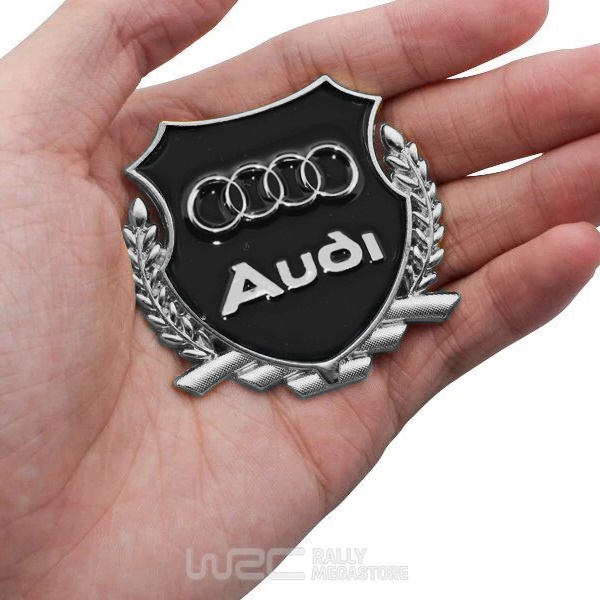 EMBLEME BOUCLIER LOGO AUDI SILVER
